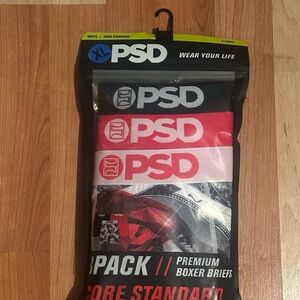 PSD Men's Boxer Briefs 3-Pack - Navy, Red, White